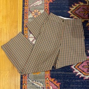 Tory Burch Plaid Wide Leg Trousers